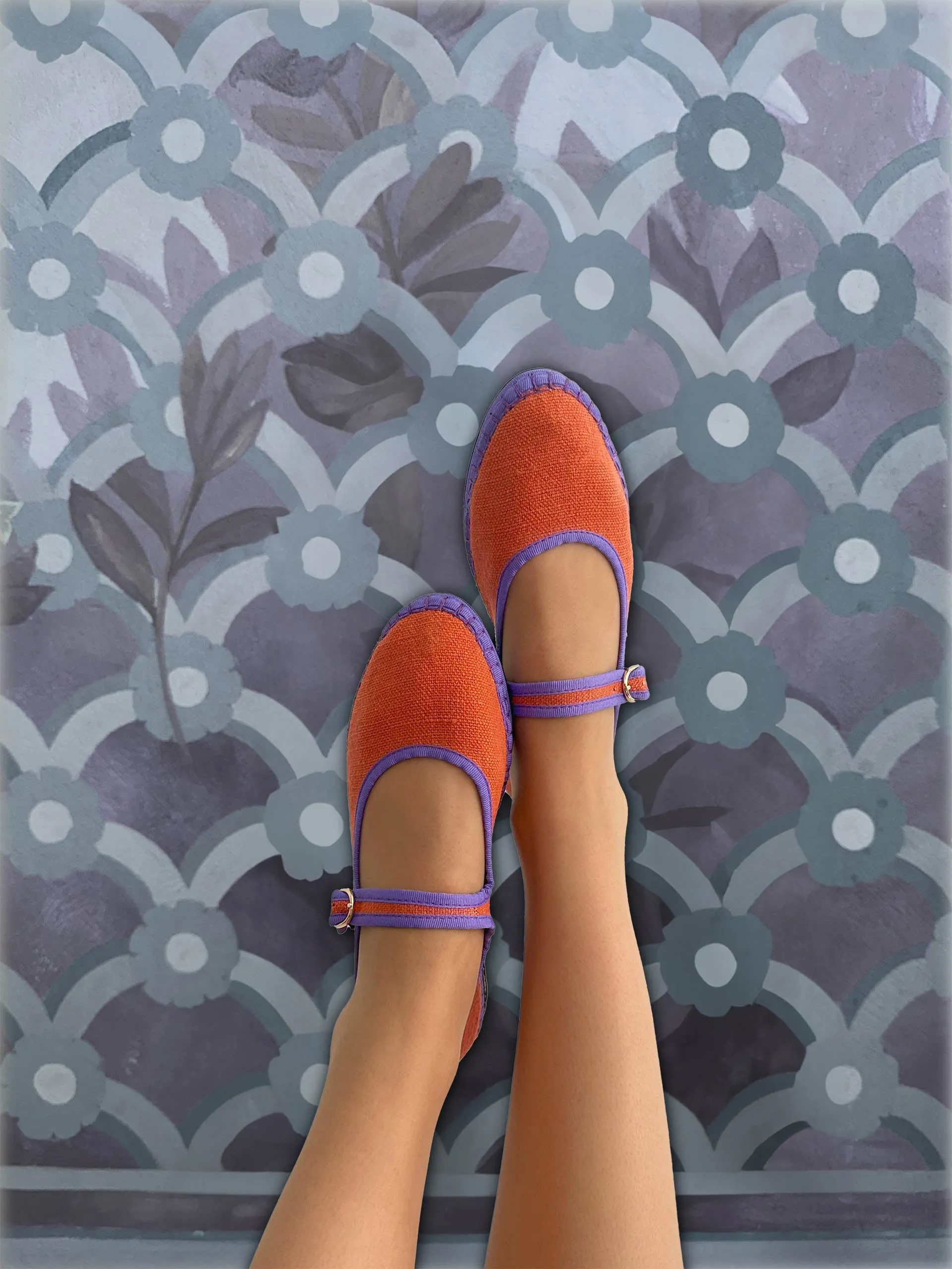 Orange D'Artagnan Mary Jane flats