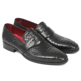 Paul Parkman Men's Genuine Python Loafers Black (ID#11BLK62)