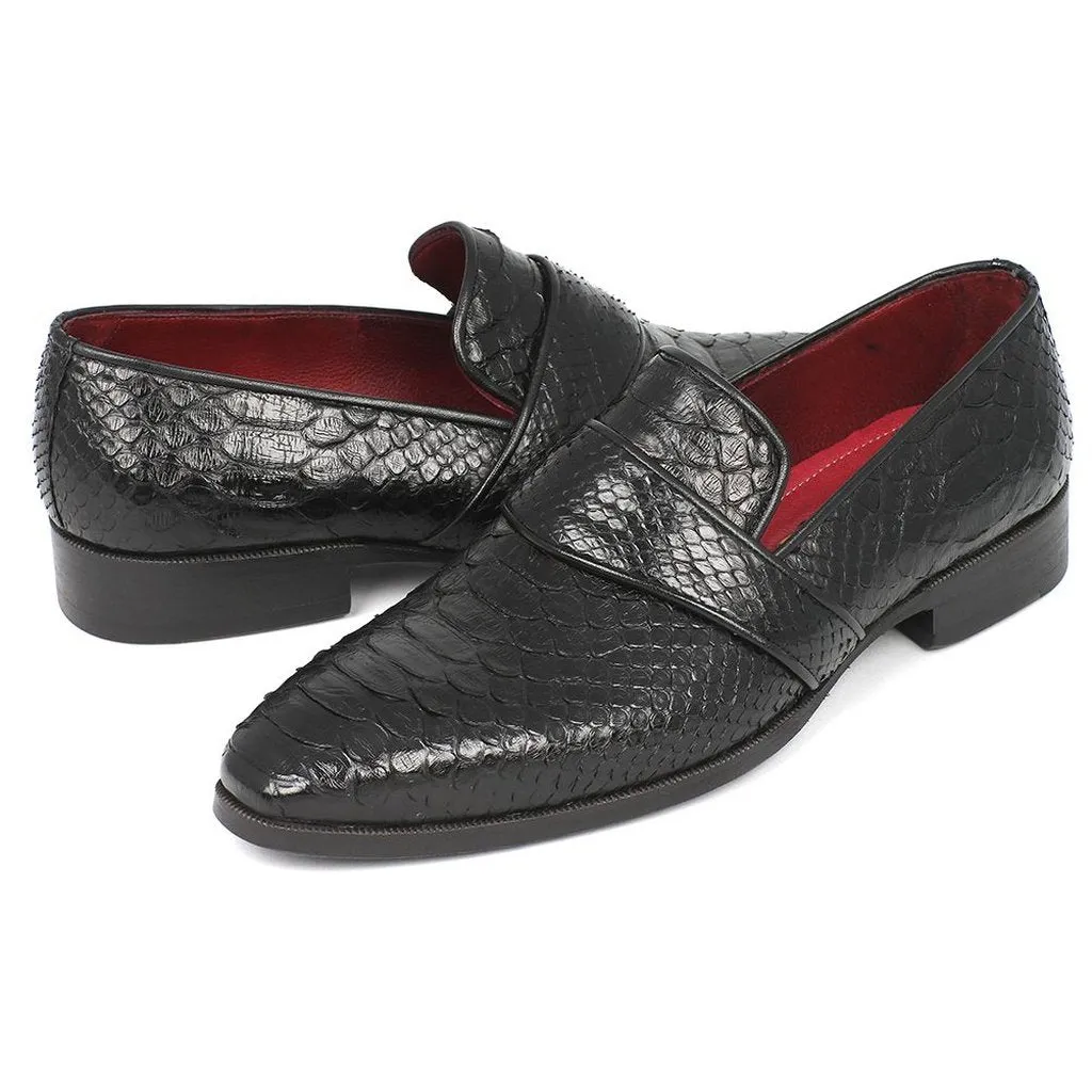 Paul Parkman Men's Genuine Python Loafers Black (ID#11BLK62)