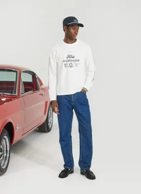 Raceway '69 Mustang Long Sleeve T Shirt | Percival x Ford | White