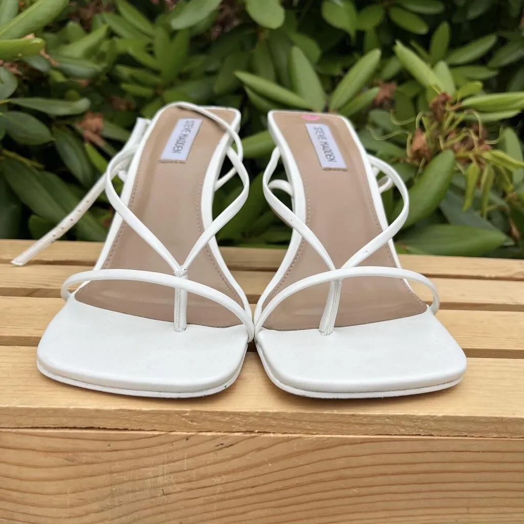 Steve Madden Annie White Strappy Heel - Size 9.5