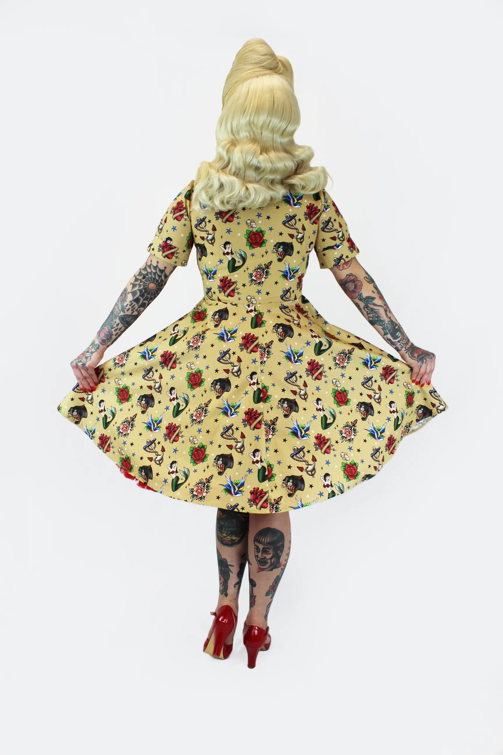 Tattoo Art Vintage Inspired Dress / Rockabilly Pinup Dress