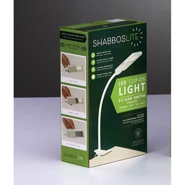 The SHABBOSLITE LED Clip-on Shabbat Light Lamp with 110 -220 Adaptor