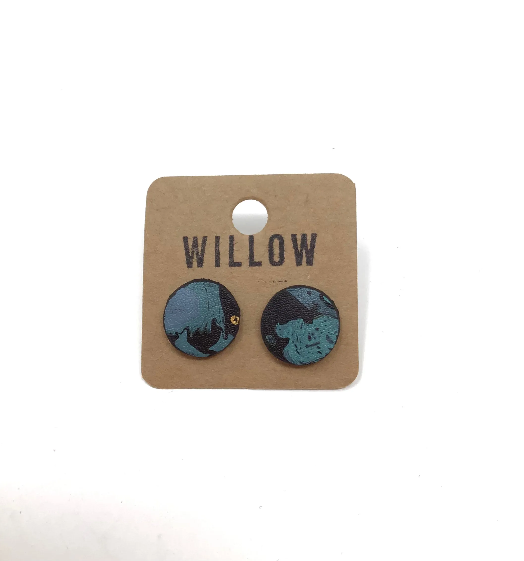 Vegan Cactus Leather Marbled Earrings