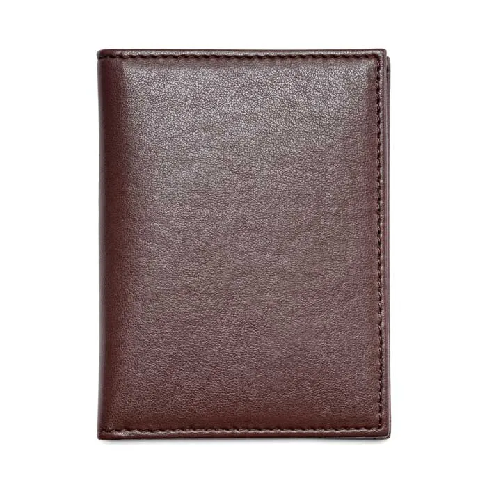 Vegan Leather RFID Protective Bifold Card Holder | Chestnut Brown