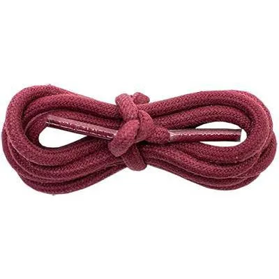 Waxed Cotton Round 3/16" - Burgundy (12 Pair Pack) Shoelaces