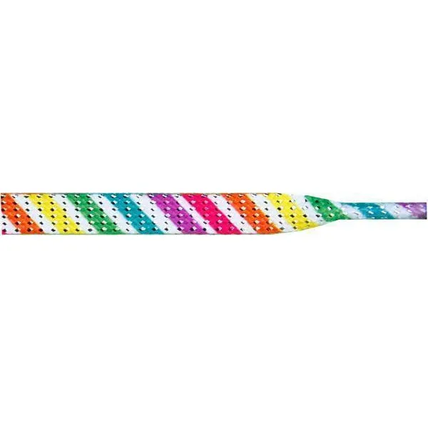 Wholesale Glitter Flat 3/8" - Candy Stripe (12 Pair Pack) Shoelaces