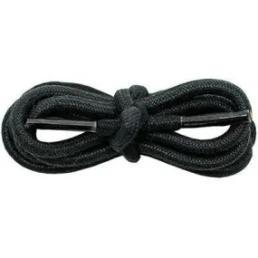 Wholesale Waxed Cotton Round 3/16" - Black (12 Pair Pack) Shoelaces