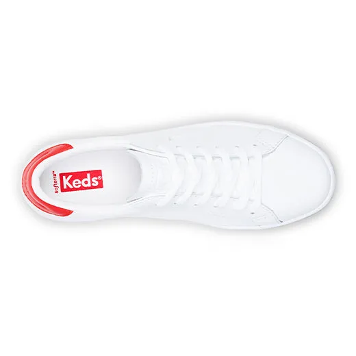 Women's Ace Leather Sneaker White / Red (WH67878)